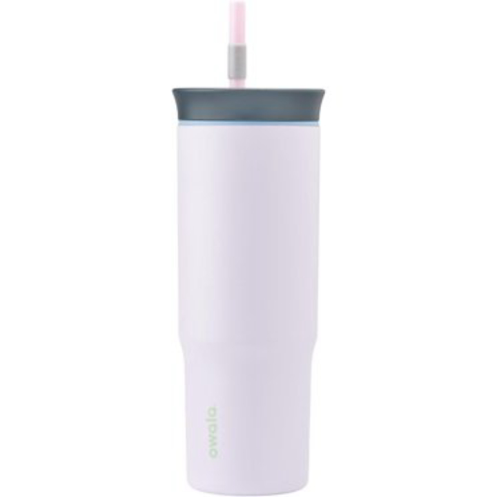 24-Oz Owala Stainless Steel Insulated Travel Tumbler w/ Spill Resistant Lid & Straw (Grey/Purple)