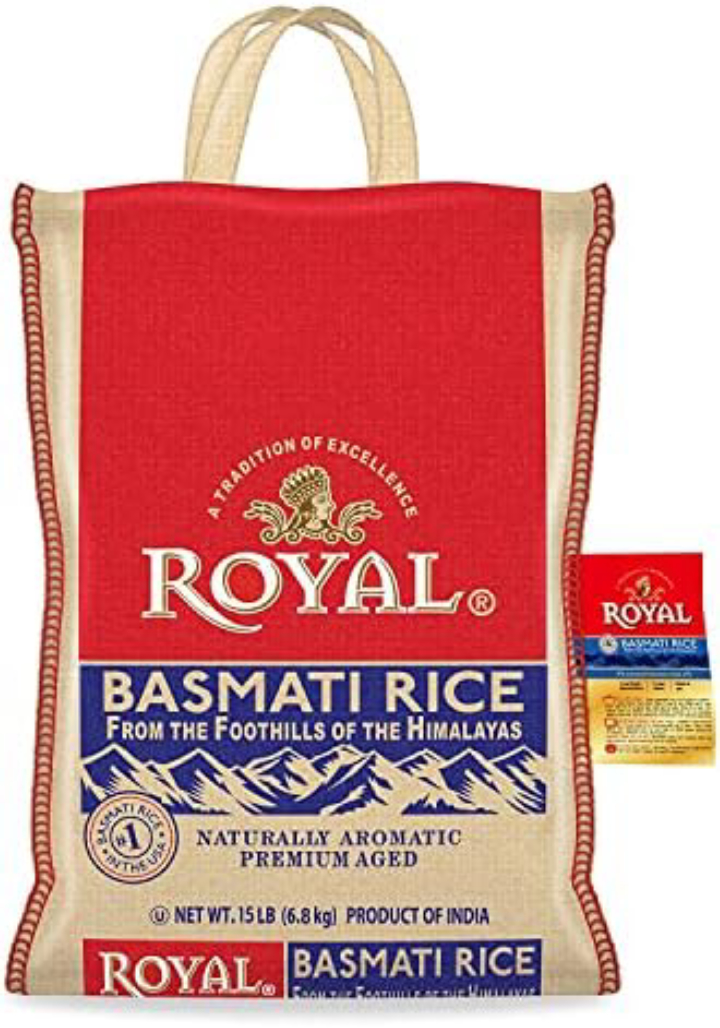 Royal Basmati White Rice, 15 lbs (Pack of 2)