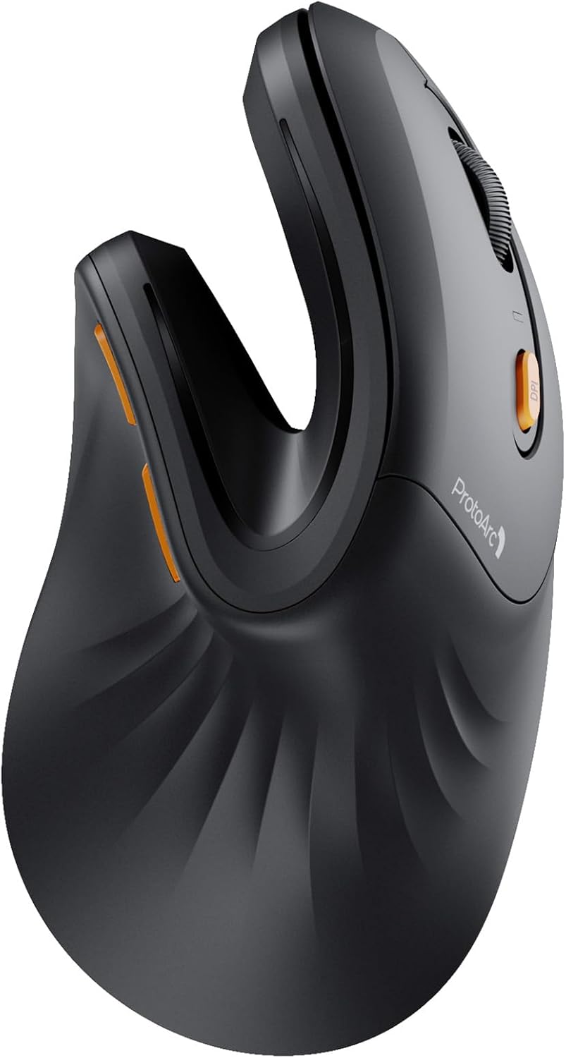ProtoArc Ergonomic Mouse, EM11 NL Bluetooth Rechargeable Wireless Vertical Mouse