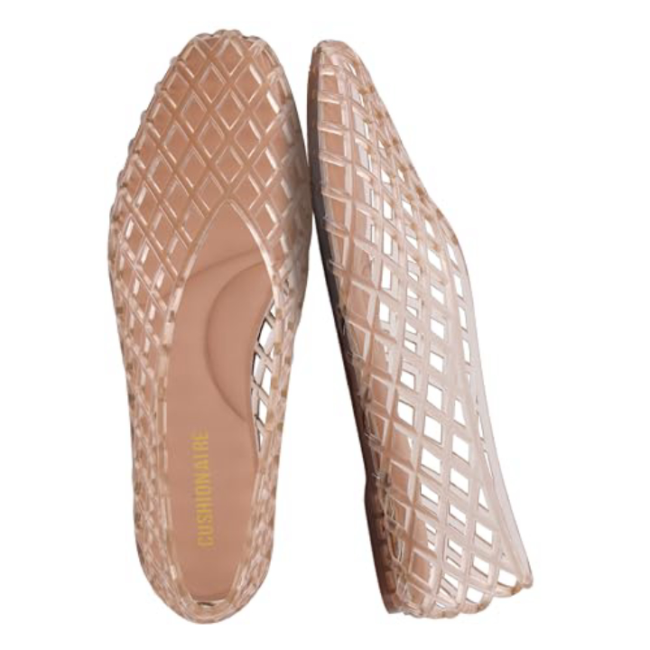 CUSHIONAIRE Siesta Lattice Ballet Flats – Mocha, 33% Off