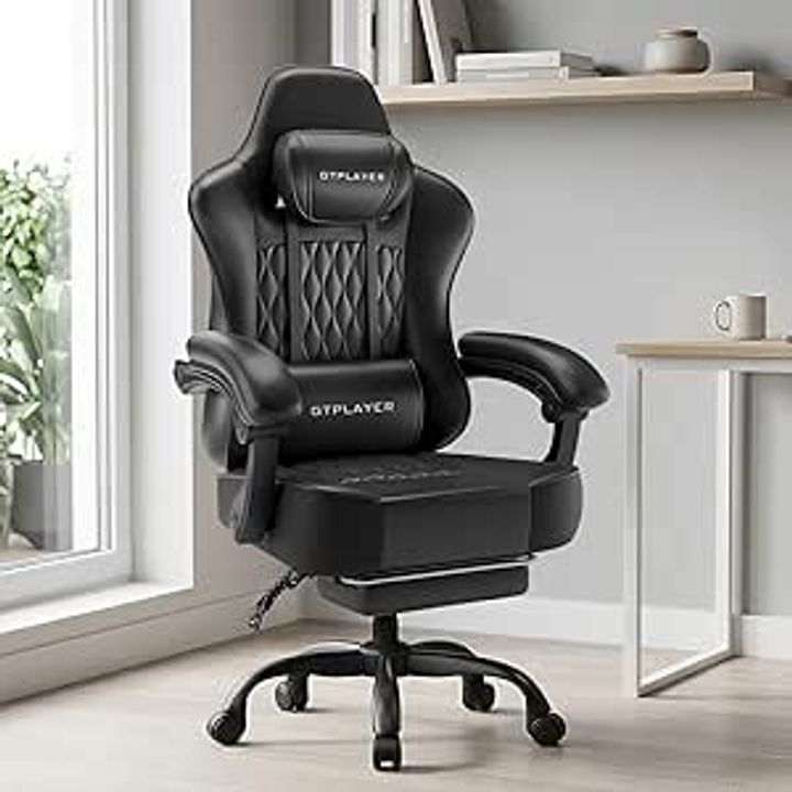 GTPLAYER Big & Tall Ergonomic Gaming Chair with Footrest & Reclining Back