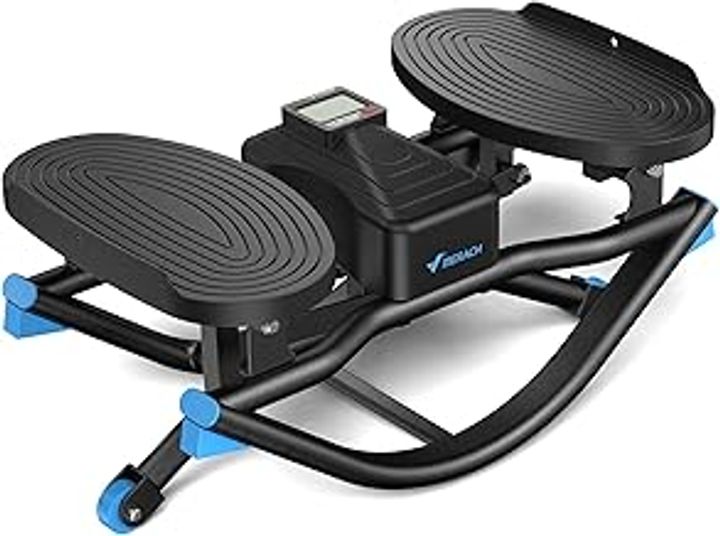 Merach Rocking Steppers for Exercise at Home, 3D Motion Stair Stepper with Resistance Bands