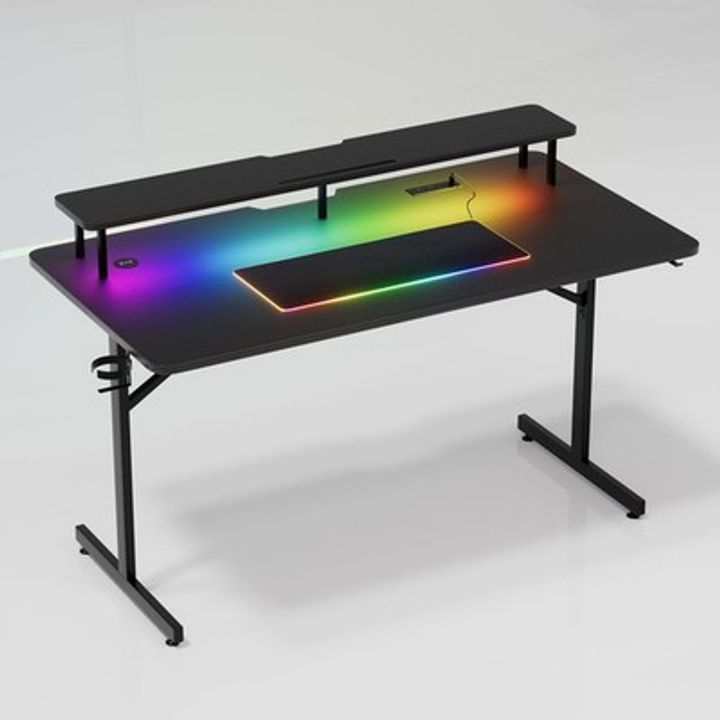 GTRACING GTZ-510-RGB Lumina Elite LED Gaming Desk, Integrated RGB Lighting